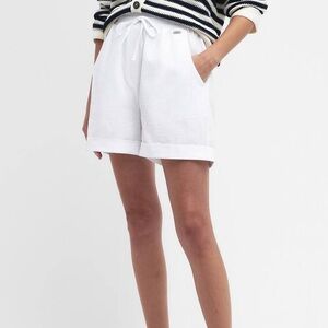 Barbour Elsden Shorts White Linen Blend Quiet Luxury Minimalist Old Money Beach